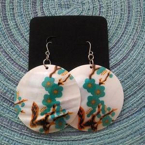 Painted shell earrings
